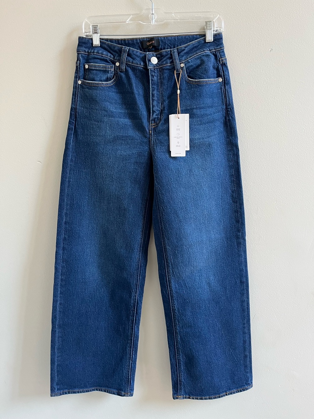 Quince Organic Cotton High Rise Wide Leg Jeans Size 29 Blue